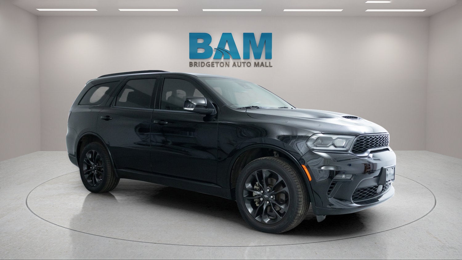 2023 Dodge Durango GT Plus AWD in Black — front three-quarter view