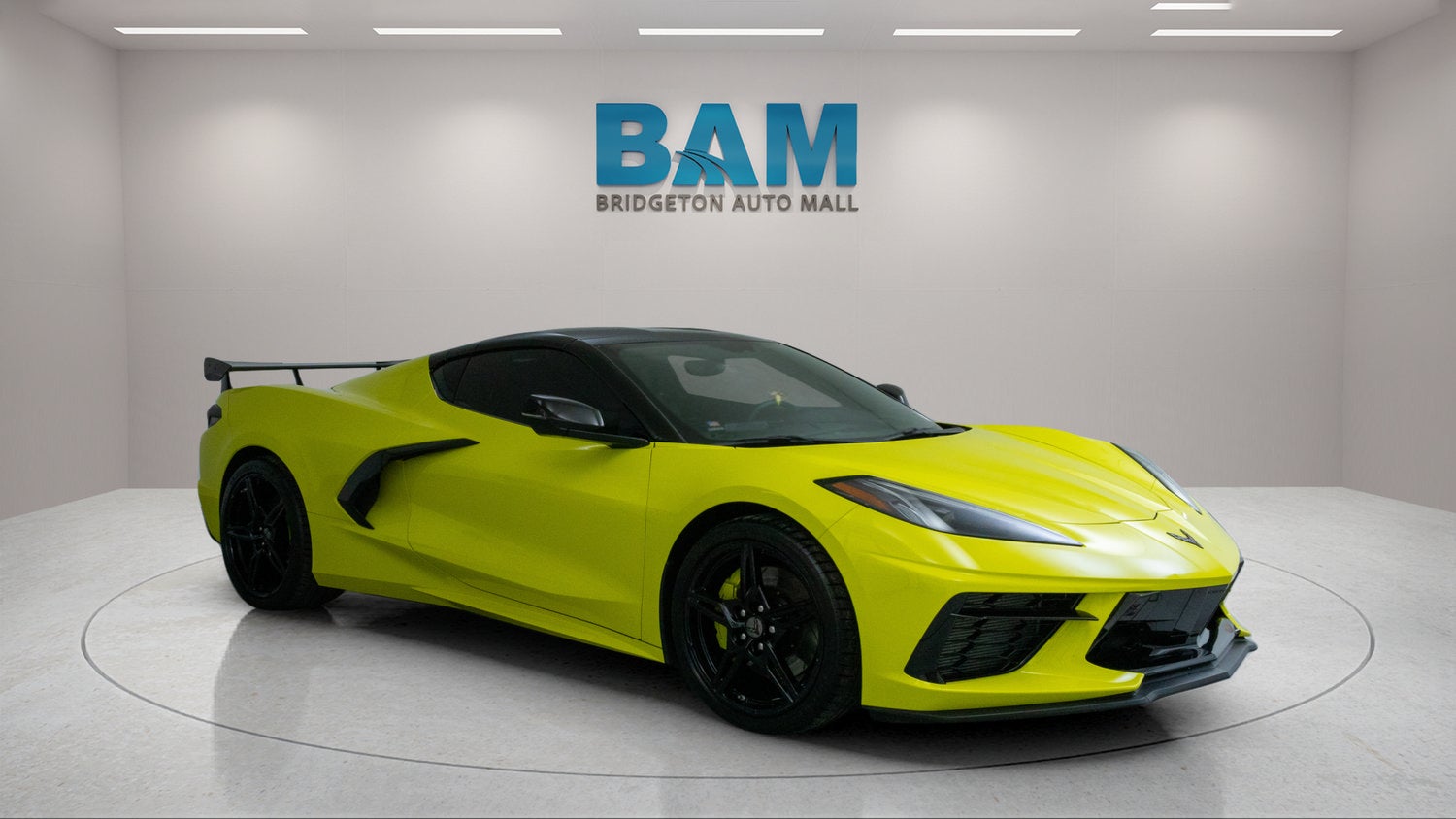 2022 Chevrolet Corvette Stingray 3LT in Accelerate Yellow Metallic — front three-quarter view